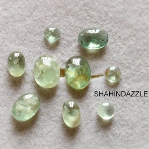 natural kyanite cabochon gemstone 8Ct high quality green kyanite loose gemstone 9pcs lot ring size green kyanite jewelry