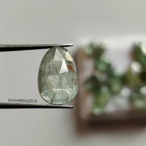 green kyanite rose cut faceted gemstone 37ct high quality natural kyanite flat back loose gemstone 11pcs lot green kyanite jewelry