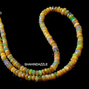 Opal Faceted Beads Necklace Gemstone 68Ct Good Quality Natural Ethiopian Opal beaded Necklace 1Line Strand Welo Fire Opal Necklace