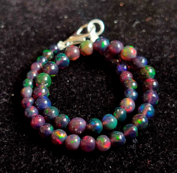 Genuine Ethiopian Opal Beads Bracelet Gemstone 15Ct Electric Etsy