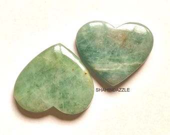 natural aquamarine heart cabochon 36mm blue shone for pendant making