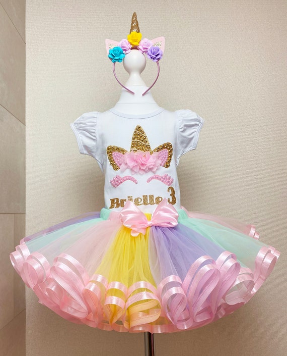 Rainbow Unicorn Birthday T-Shirt, Birthday Girl Outfit Rainbow Unicorn Birthday T-Shirt, Birthday Girl Outfit