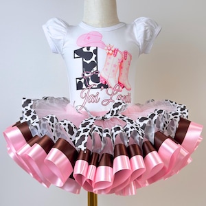 Pink Rodeo Birthday Outfit,Western Theme Party,Cowgirl Cake Smash Tutu Set Tutu and Shirt