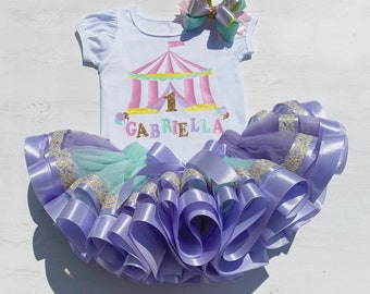 Circus 1st Birthday Tutu Outfit: Carnival Party Dress