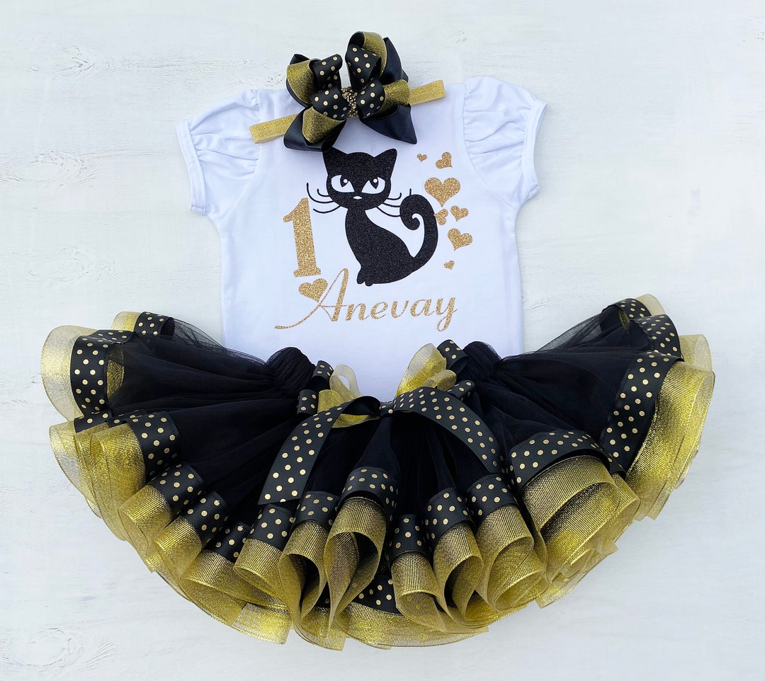 Cat Birthday Outfit,cat Tutu Set,cat Girls Costume,cat Tutu Dress