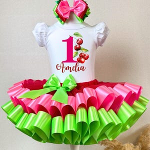 Cherry First Birthday Tutu Outfit: Berry Sweet Party Set