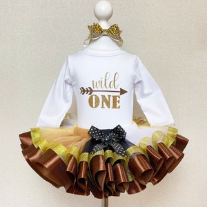Wild One Birthday Outfit: Girls Tutu Set, Safari Party Costume