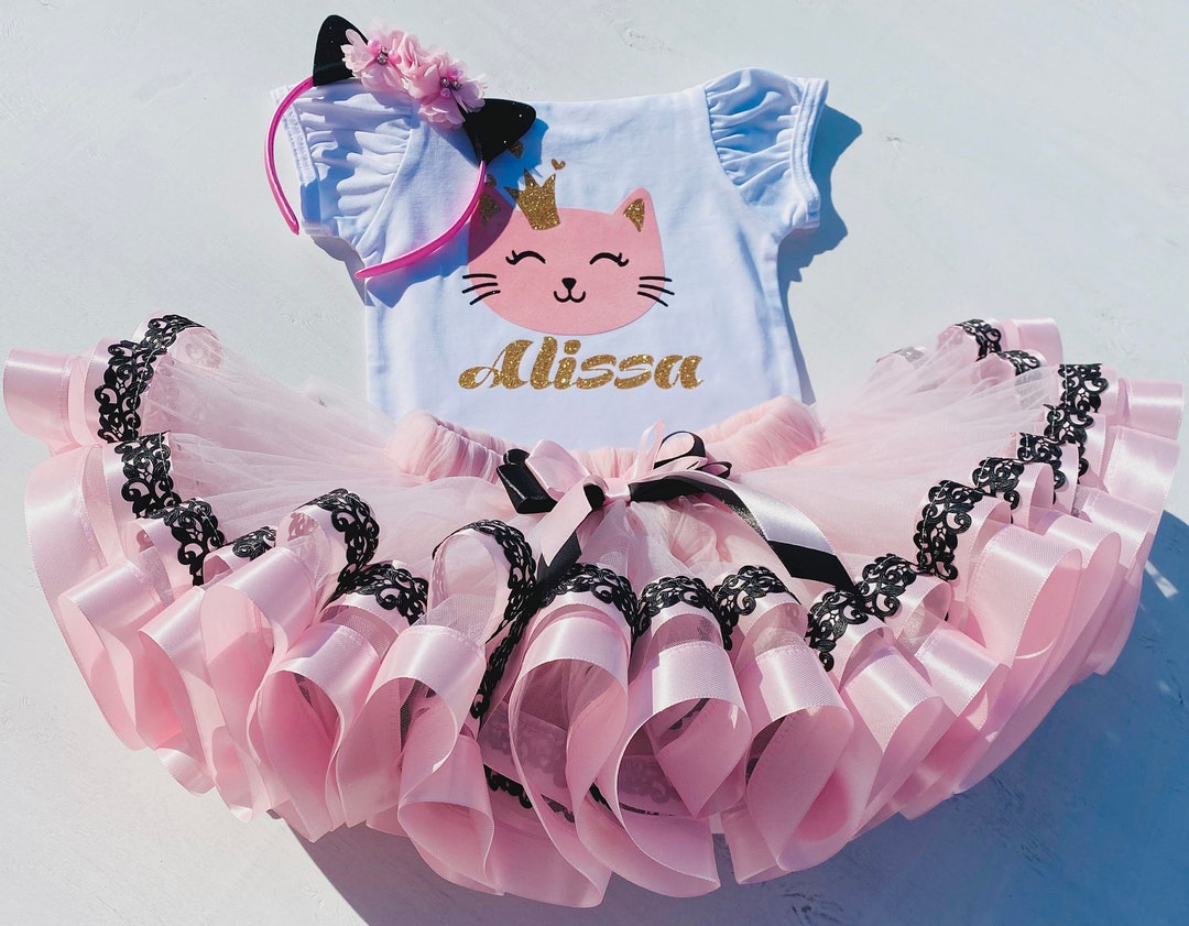 Cat Birthday Outfitcat Tutu Set Kitty Cat Tutu Birthday Etsy