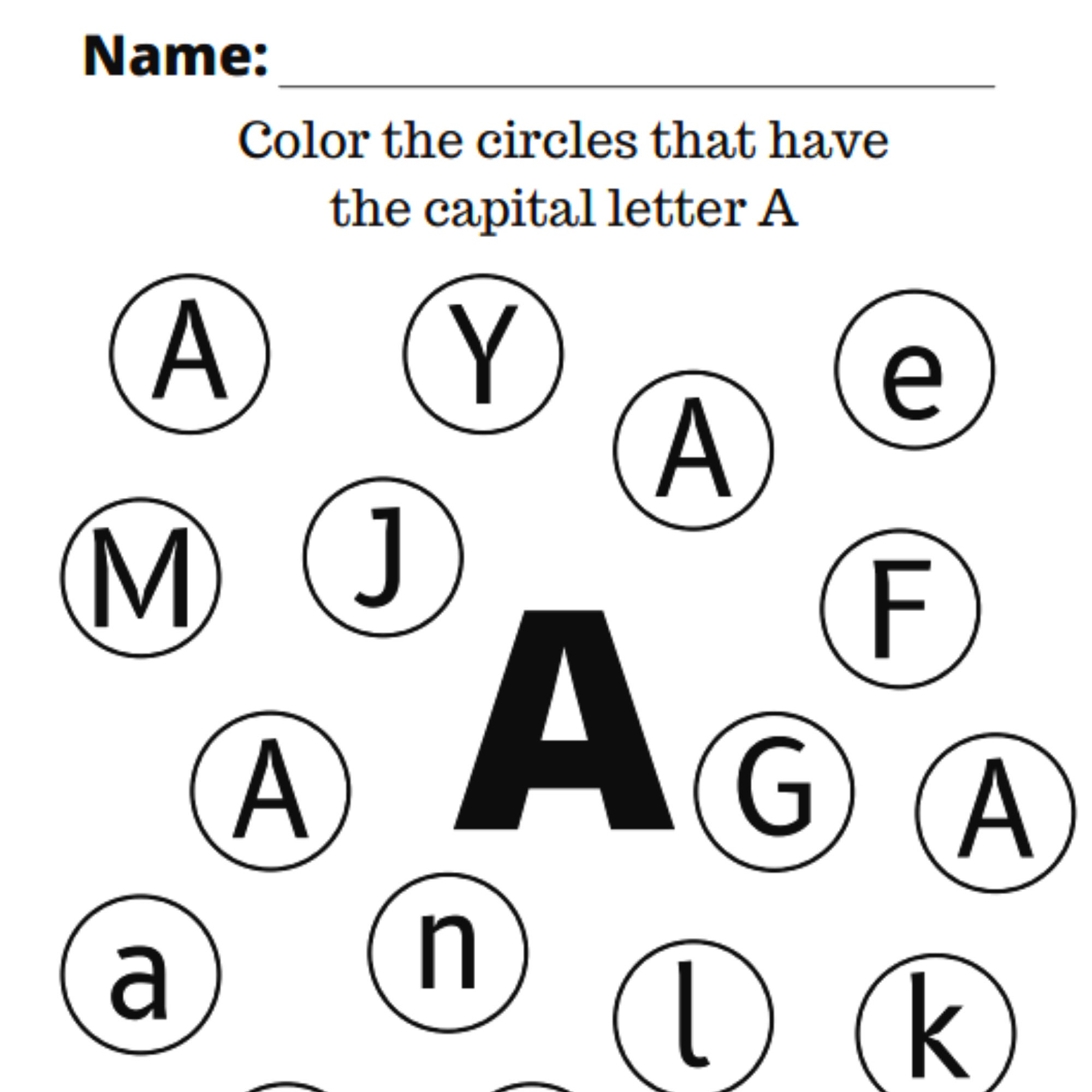 26 Printable Worksheets Capital Letters Kindergarten First | Etsy