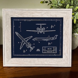 Customizable Embraer ERJ 145 Blueprint Illustration