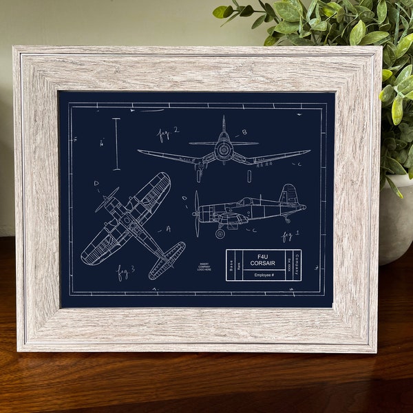 Customizable F4U Corsair Blueprint Illustration