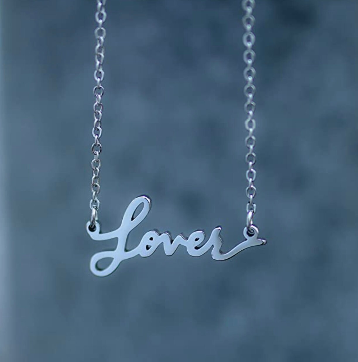 Stainless Steel Lover Necklace - Etsy