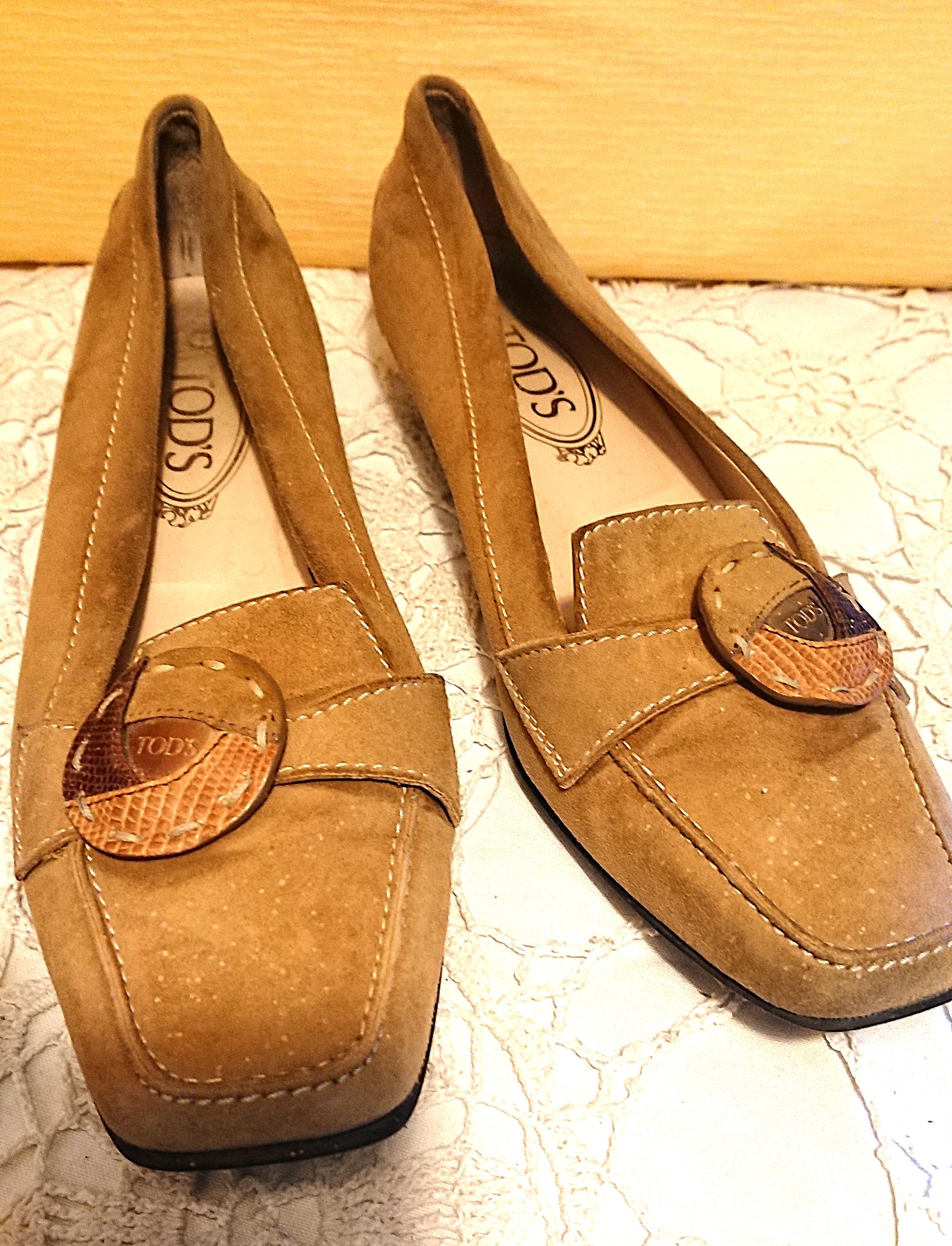 Tod\'s Taupe Suede Bow-Accent Driving Loafers Boat How To Clean Tods Suede Shoes Tod main image 4
