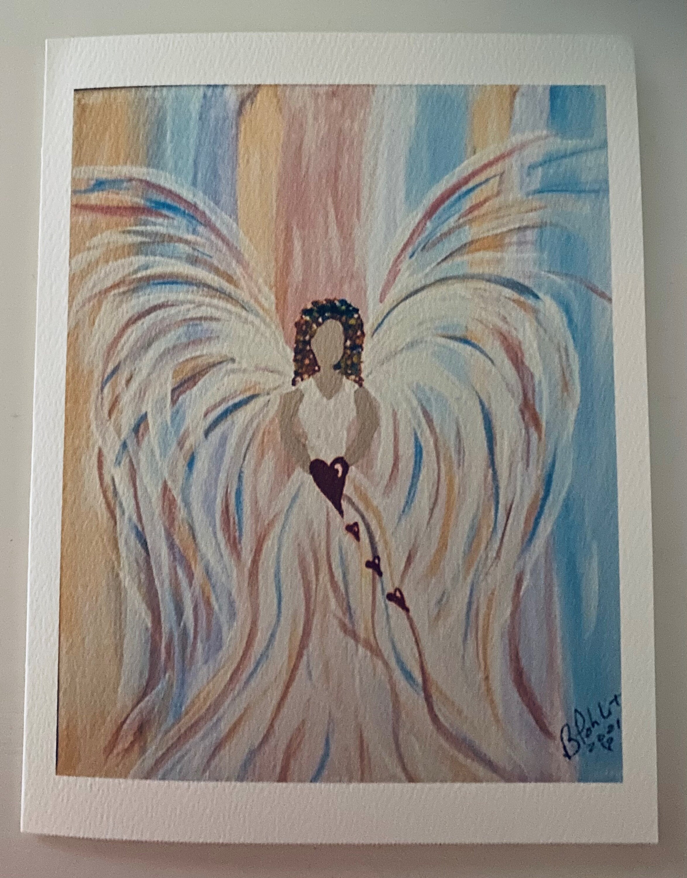 6 Blank Angel Note Cards Art Greeting Cards Art Card Set Etsy