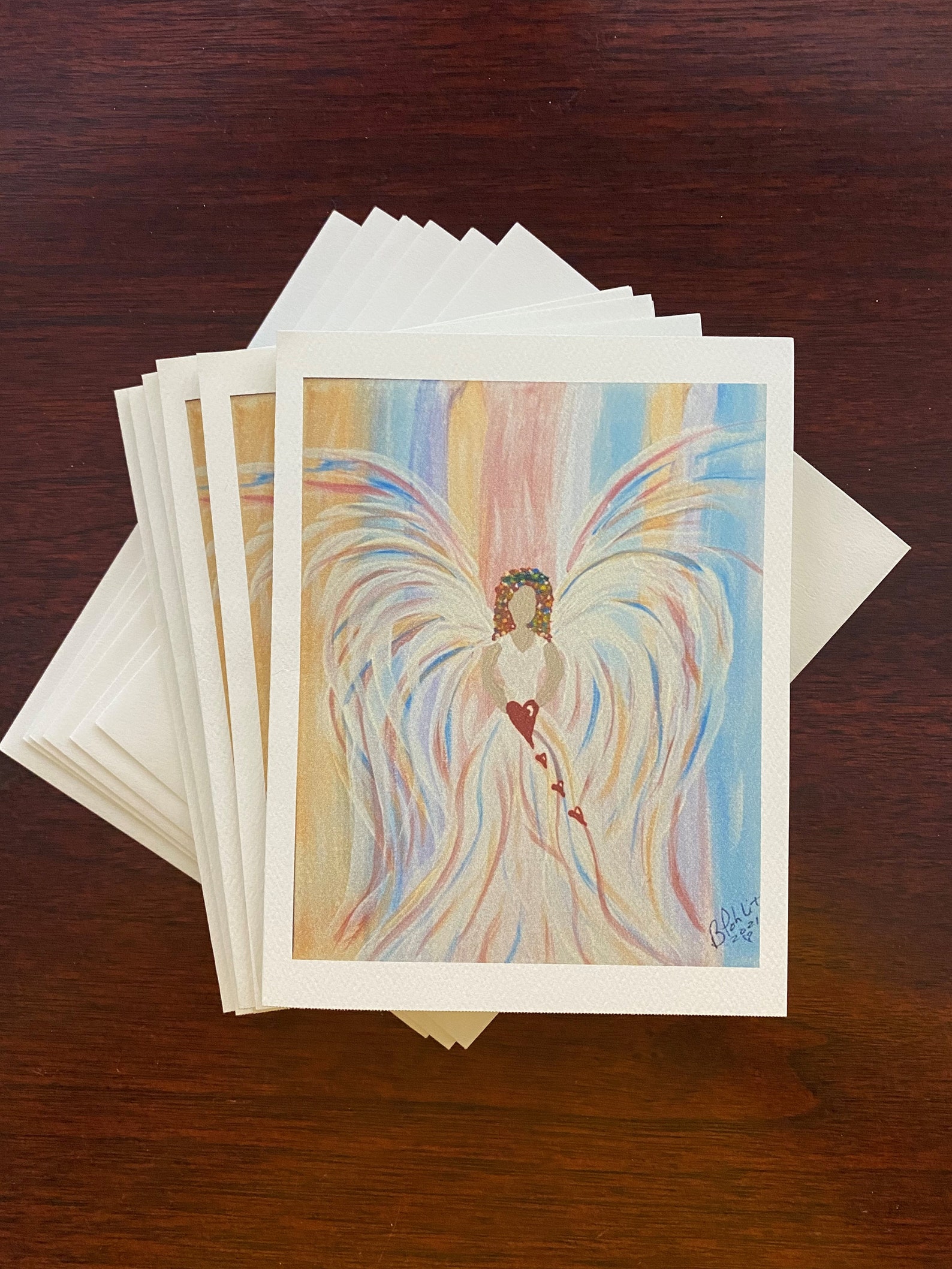 6 Blank Angel Note Cards Art Greeting Cards Art Card Set Etsy