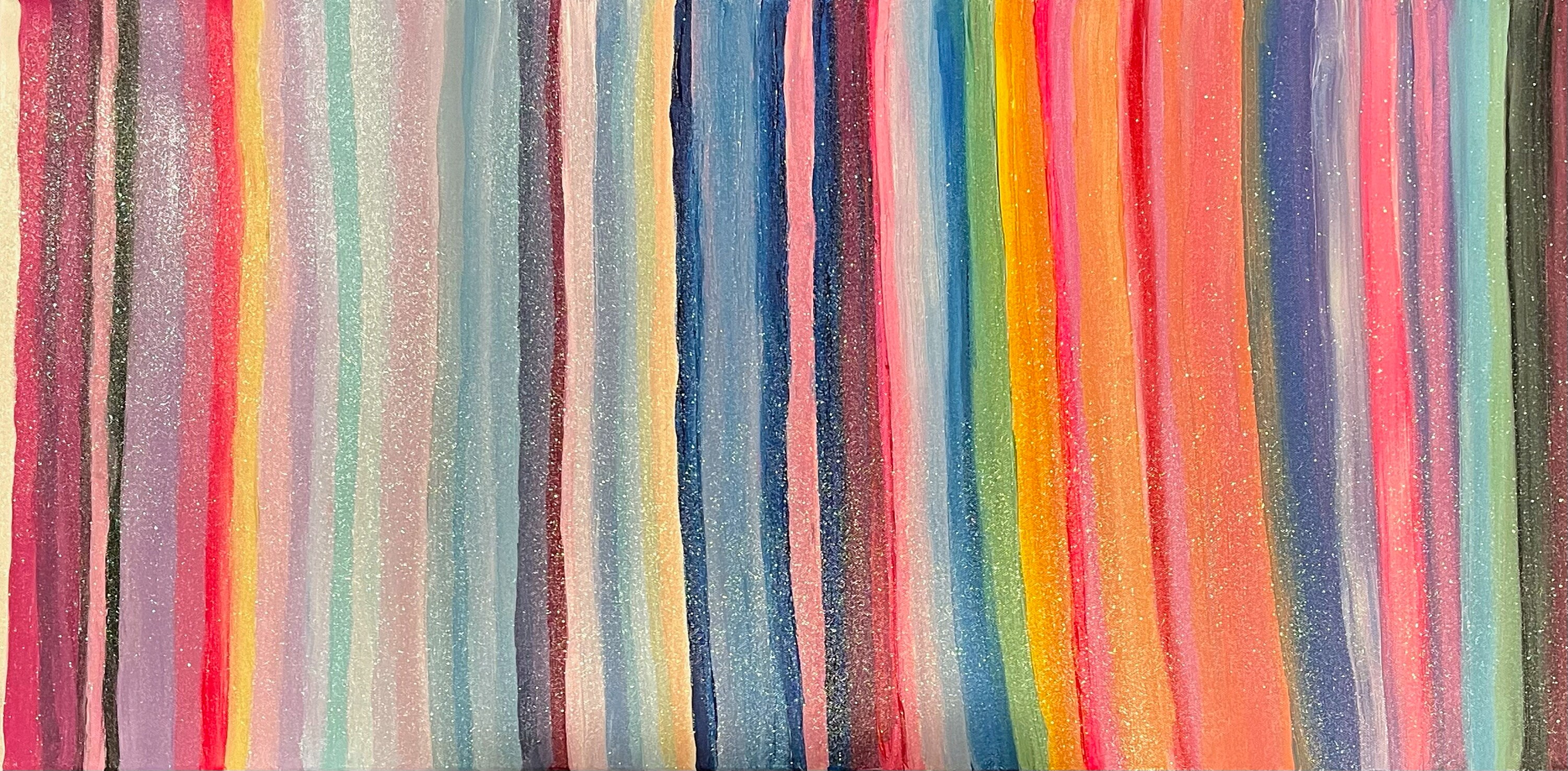 Large Original Striped Painting On Stretched Canvas Fun Art Etsy