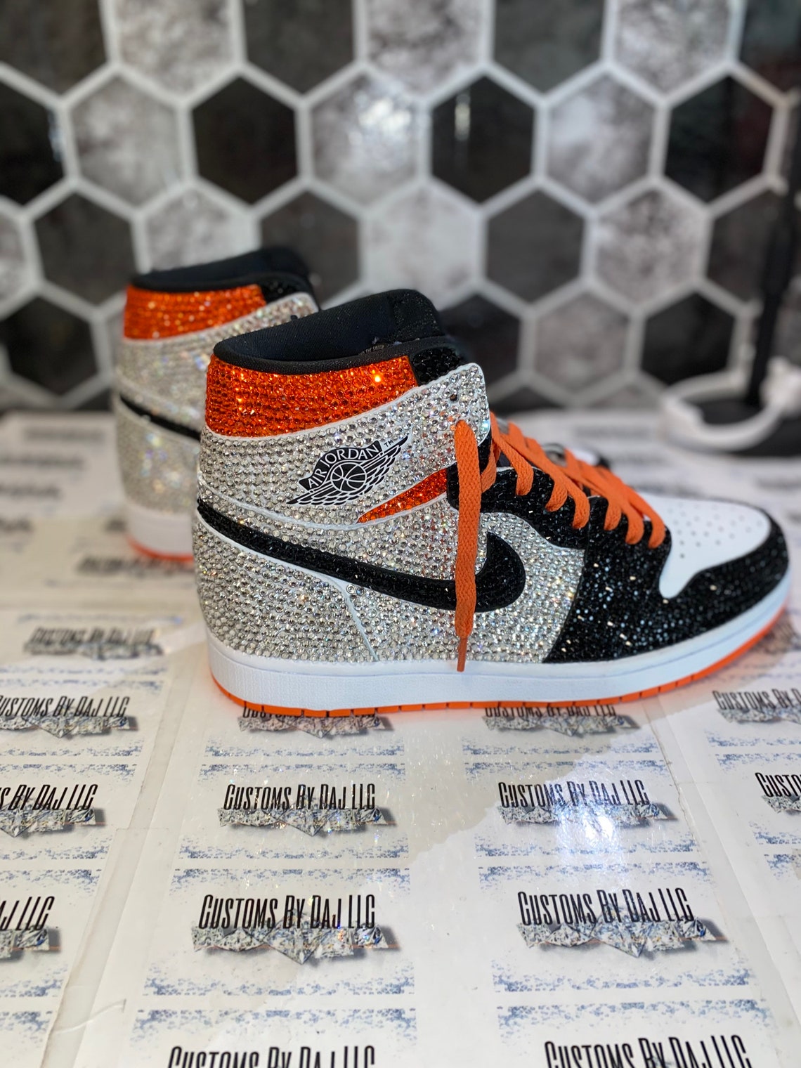 custom bling jordans