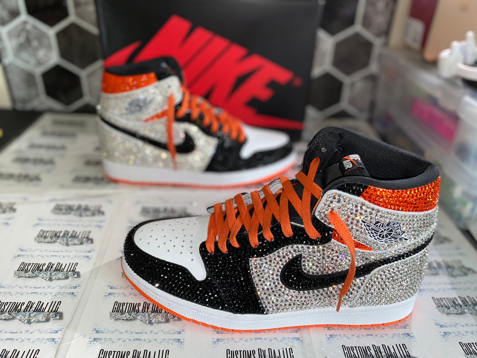 custom bling jordans