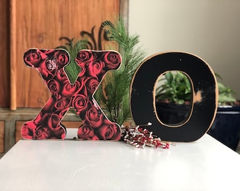 XO, Freestanding Letters, Wood Letters, Valentine's Day, Anniversary, Standing Letters