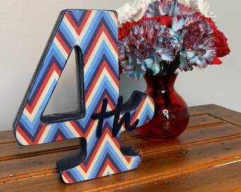 Standing Wood Letters, 4th of July Holiday Decor, 4th of July Party Gift