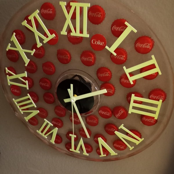 Coca Cola Bottle Cap Clock Etsy