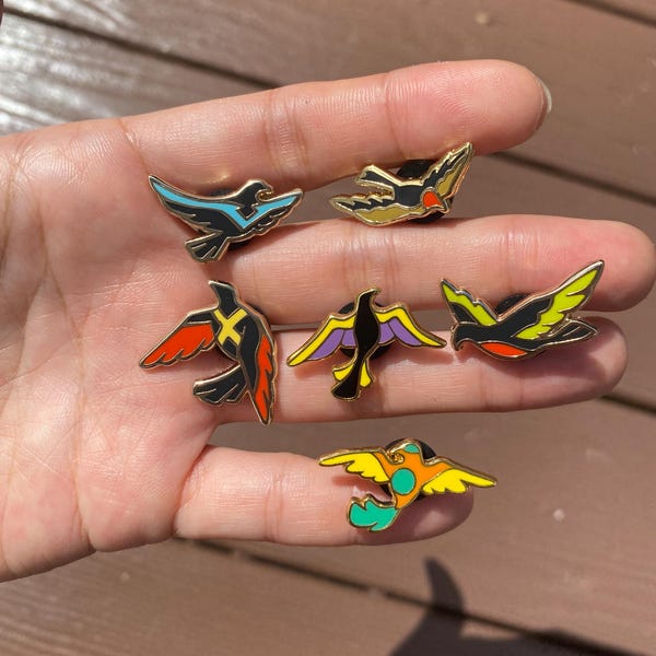 Emaille pins mini-nerdy vogels