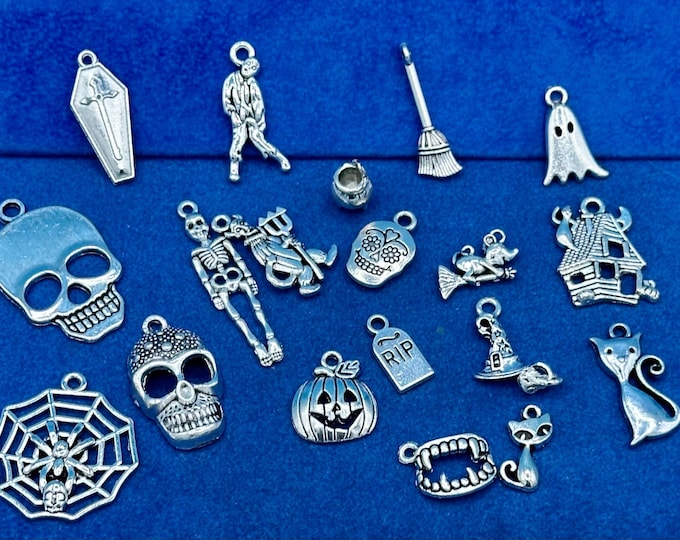 Large Selection of Gothic, Horror & Halloween Charms Pendants ~ Set of Twenty