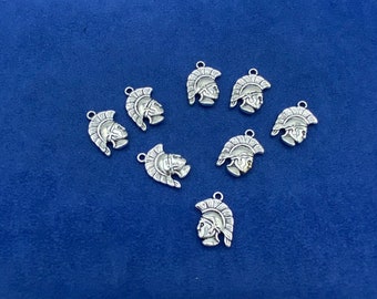 Silver Roman Centurion Solider Charm Pendant - Set of Eight.