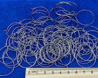Jewellery Findings Stainless Steel (316) Donut Hoop Earrings or Wine Glass Charms 25mm