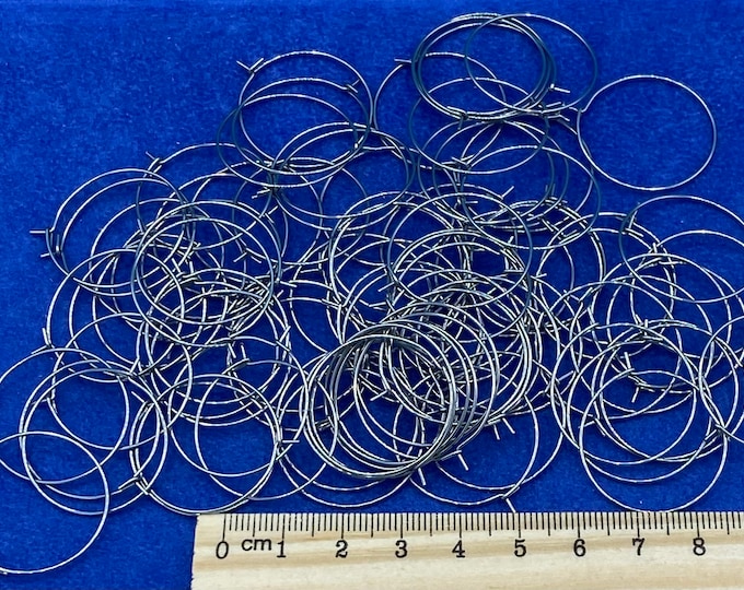 Jewellery Findings Stainless Steel (316) Donut Hoop Earrings or Wine Glass Charms 25mm