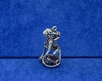 Silver Space Alien Creature Charm Pendants - Set of Three.