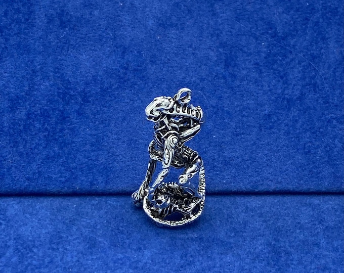 Silver Space Alien Creature Charm Pendants - Set of Three.