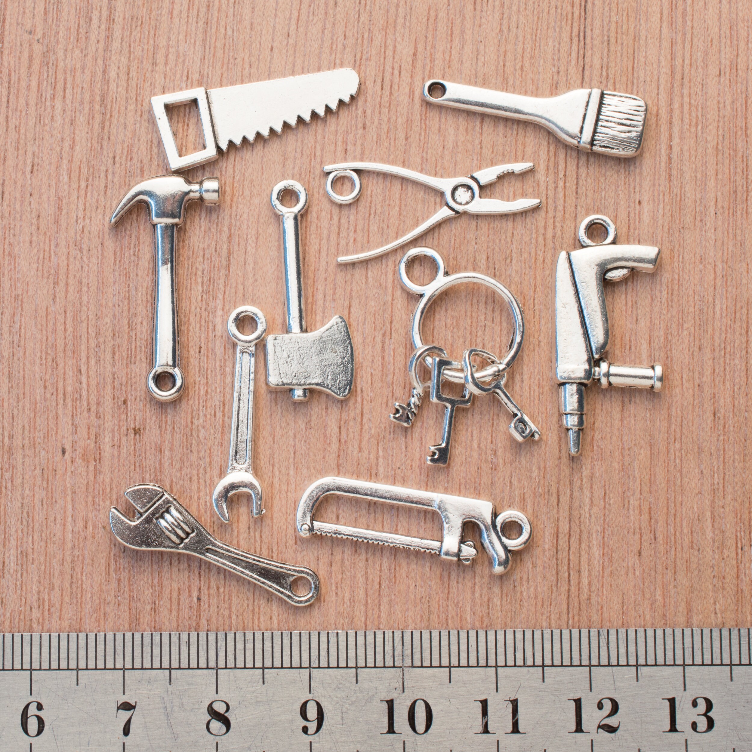 Silver Tool Set Charms Set of Ten Etsy