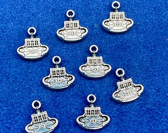 Silver Vatican City State, St Peter’s Basilica and Square Holy Monument Charm Pendants - Set of Eight