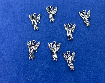 Silver Mini Archangel Saint Raphael Charm Pendant - Set of Seven