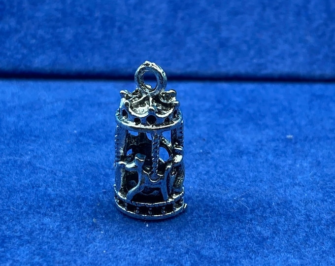 Silver Fairground Carousel Horses Merry Go Round Charm Pendant  - Set of Five
