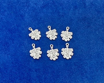 Silver The Green Man ‘Foliate’ Head Charm Pendant - Set of Six
