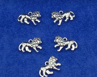 Silber Leo Der Löwe Astrologie Sternzeichen Charme Anhänger - Set von fünf
