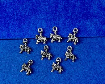 Silver Fairground Carousel Horses Charm Pendant  - Set of Eight