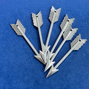 Neuen großen Silber Pfeil Charm Anhänger - Set mit 6 Anhängern