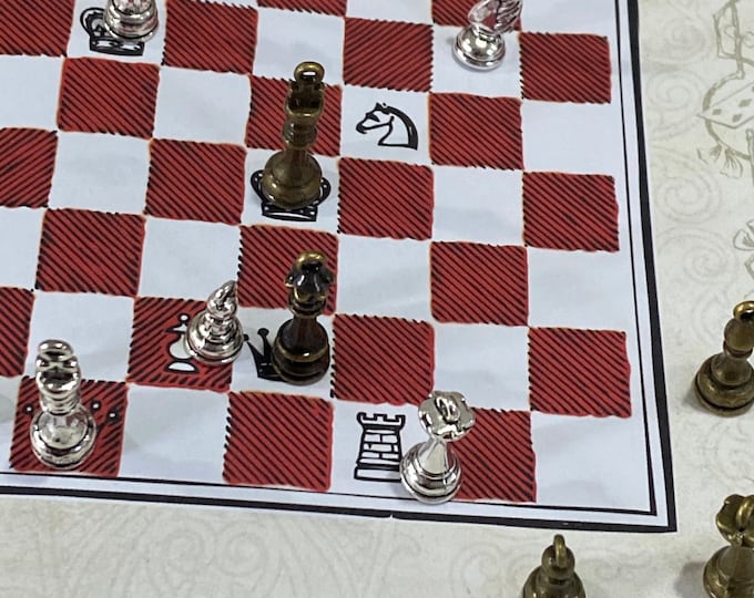 Antique Bronze Chess Pieces Charms Pendant - Set of Six