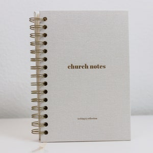 Spiral Church Notes Journal | Minimalist Sermon Notebook | Gifts for Christian Women | Modern | Podcast and Sermon Application