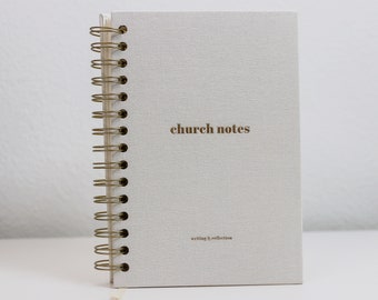 Spiral Church Notes Journal | Minimalist Sermon Notebook | Gifts for Christian Women | Modern | Podcast and Sermon Application