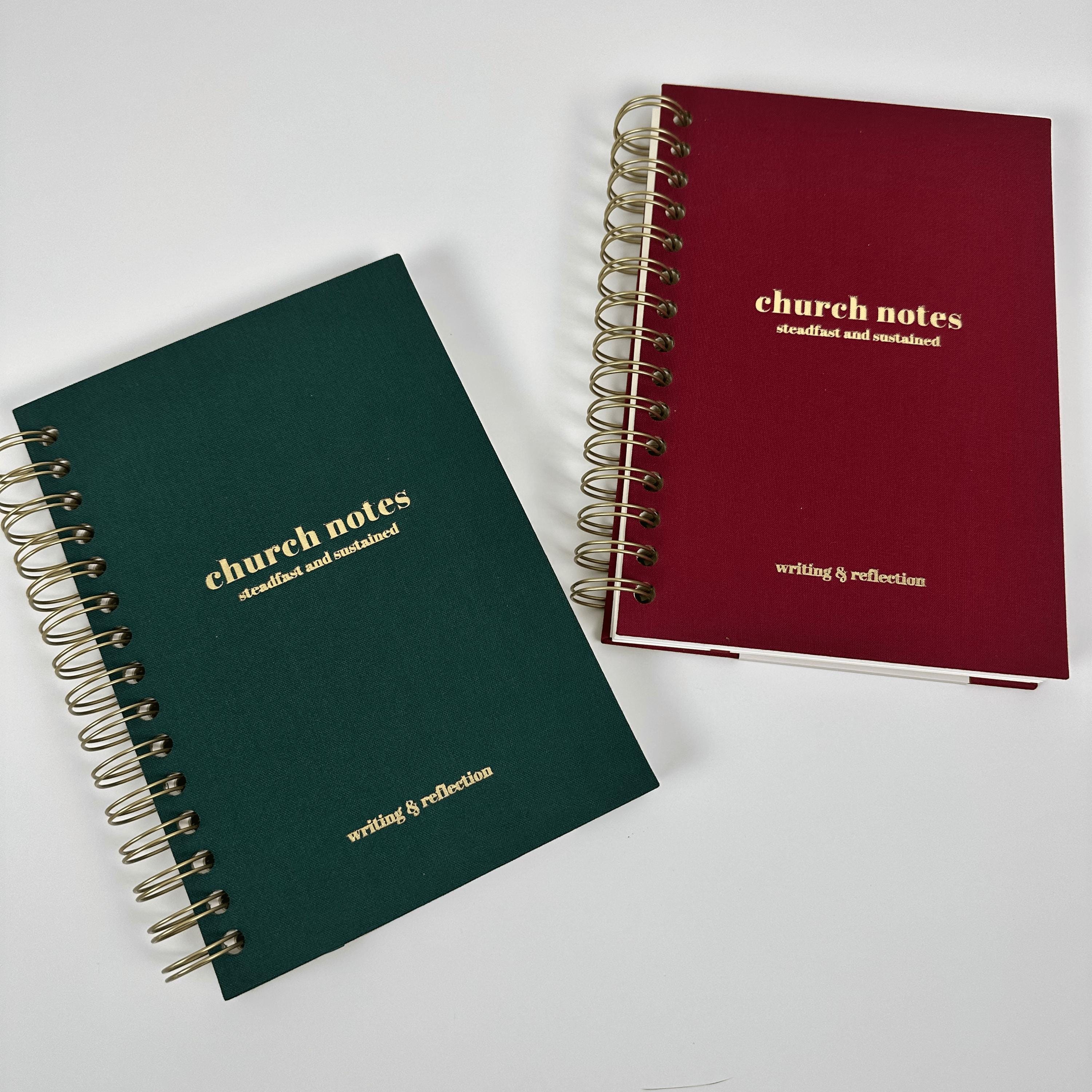 Pine Green Linen Church Notes Journal: Sermon & Scripture Notebook - Etsy