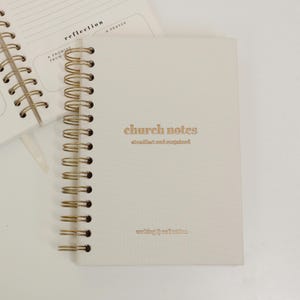 Spiral Church Notes Journal (6x8") | Minimalist Sermon Notebook | Gifts for Christian Women | Podcast and Sermon Application & Prayer