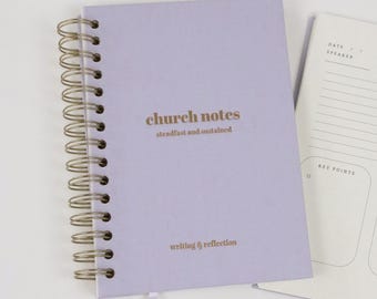 Lilac Linen Church Notes Journal: Sermon & Scripture Notebook