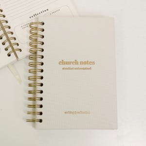 Church Notes Journal Spiral | Stay Focused and Grow in Faith Weekly With Prompts & Reflection Questions | Christian Bible Study Notebook