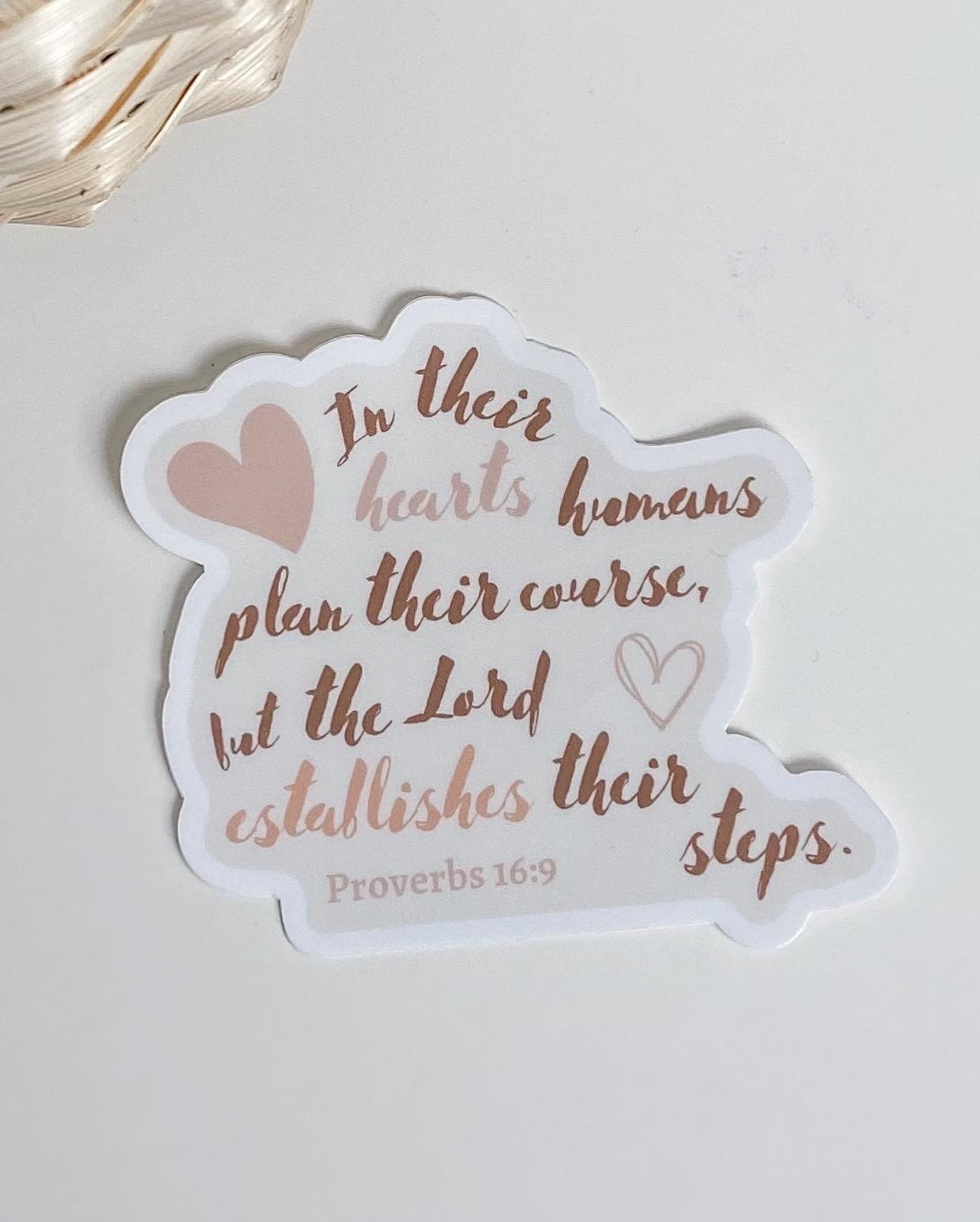 Proverbs 16:9 Sticker Bible Verse Sticker Christian Women Gift Idea ...