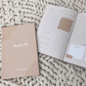 Church Notes Journal | Sermon Notebook | Gifts for Christian Women | Modern Structured Faith Journal | Podcast and Sermon Application