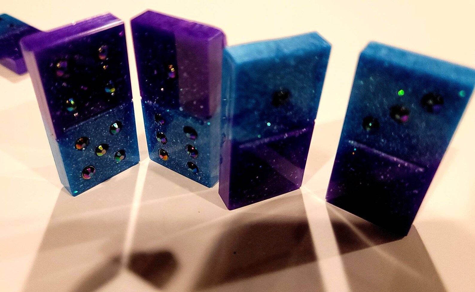 Double Six Epoxy Resin Domino Set w/Rhinestone Inlay Etsy
